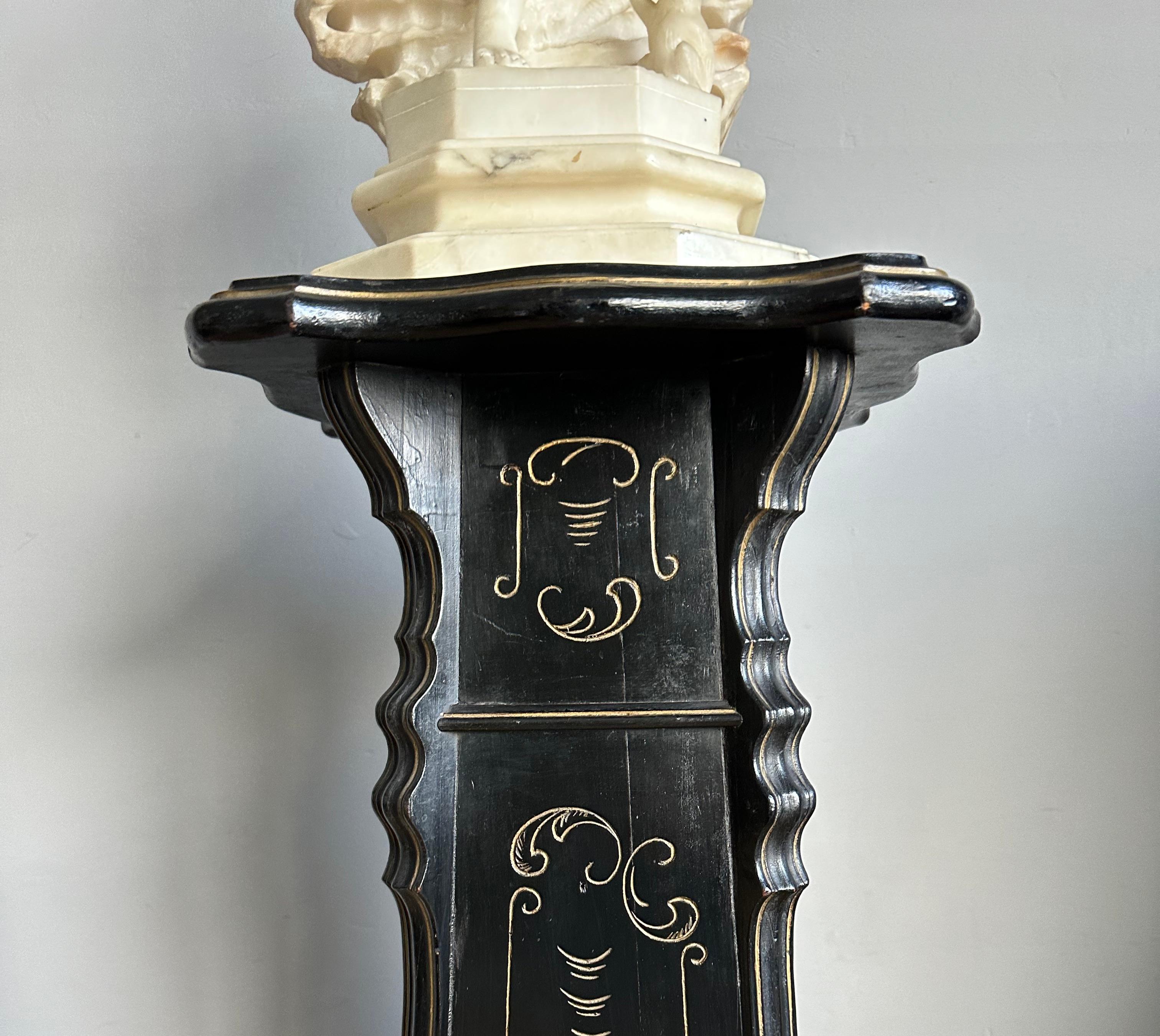 Stylish and Great Antique, Ebonized Flower, Plant or Sculpture Stand / Pedestal For Sale 1