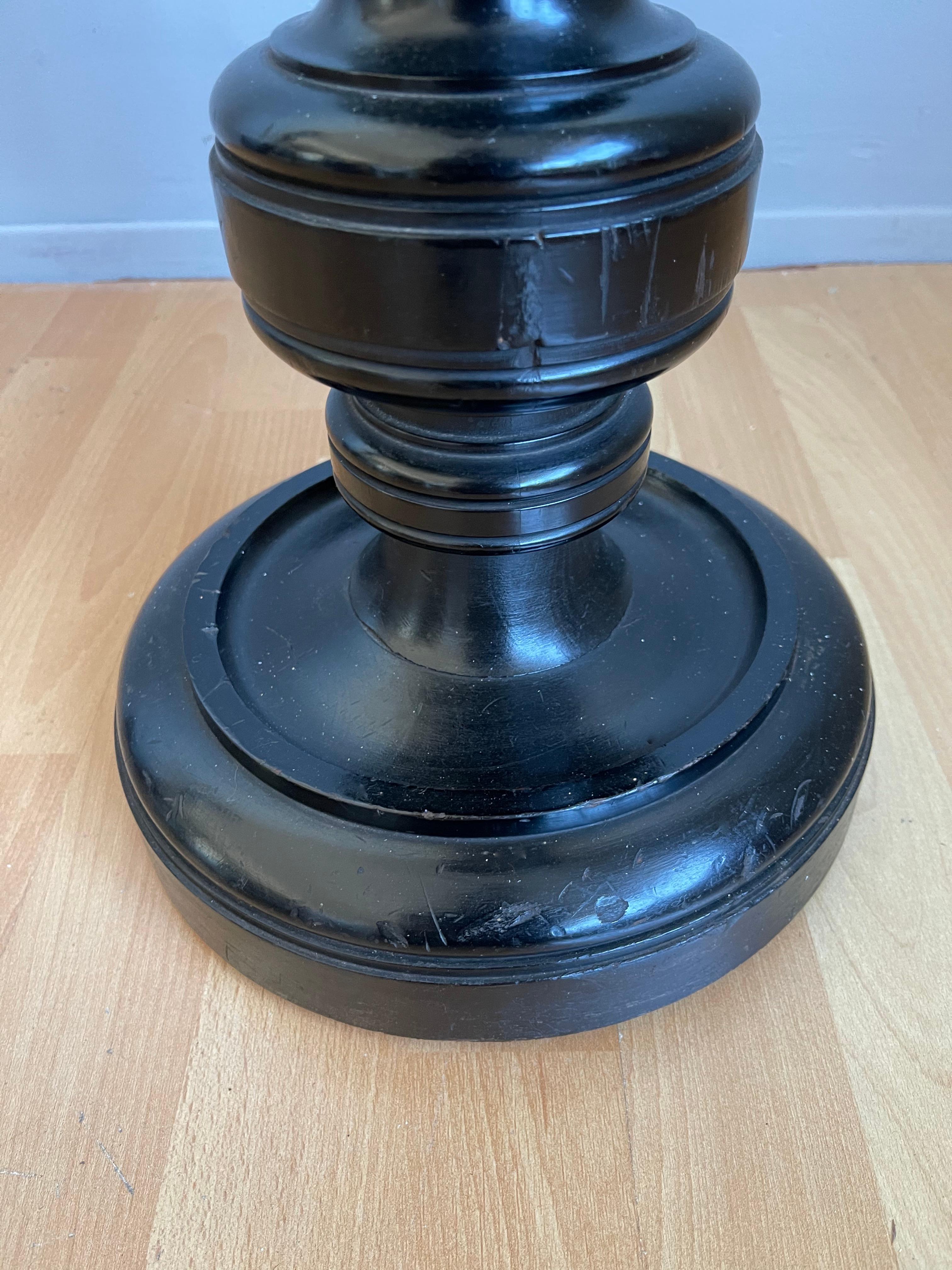 Stylish and Great Looking Antique, Ebonized Column Flower / Plant Pedestal Stand 9