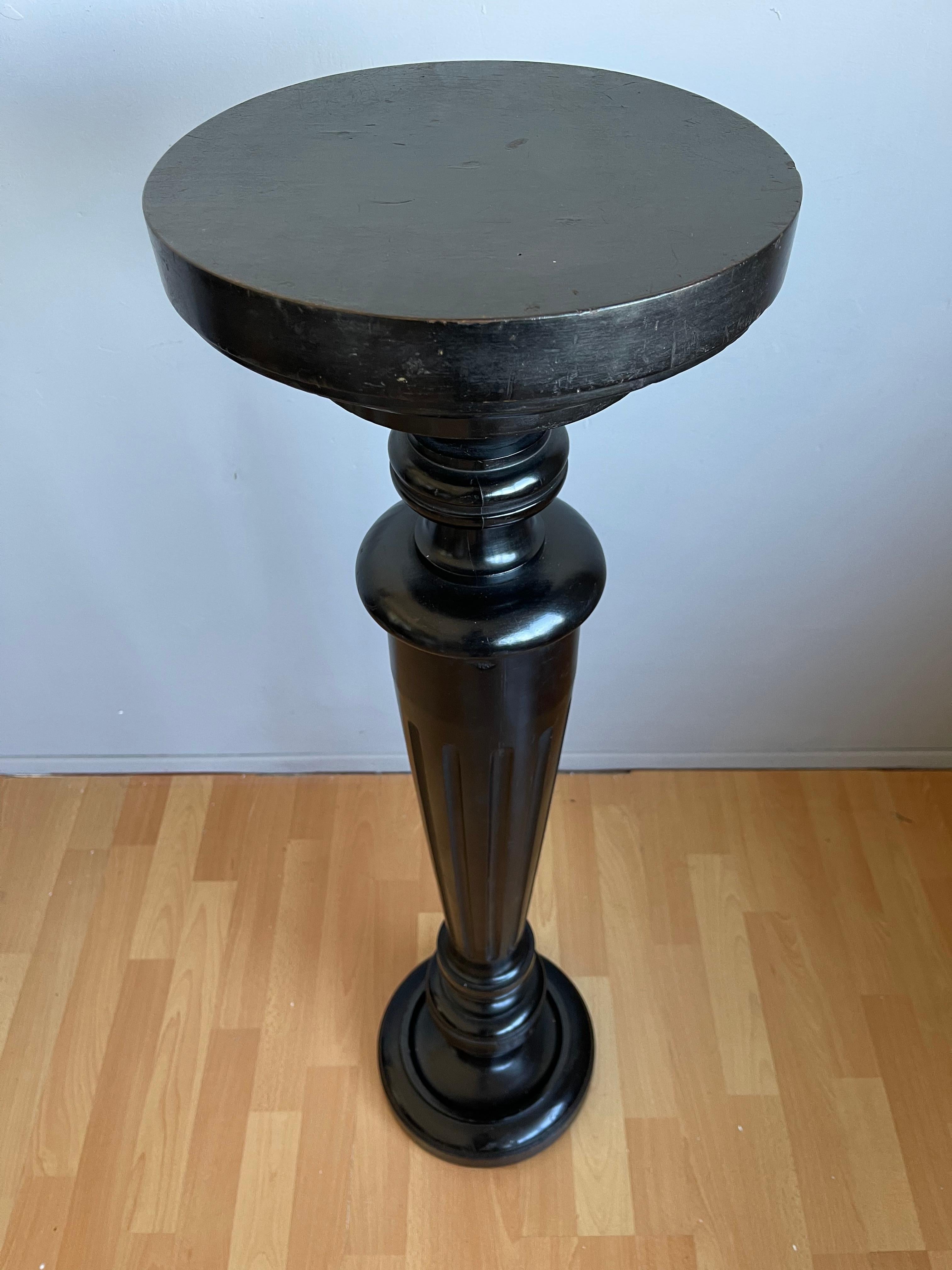 Classical Roman Stylish and Great Looking Antique, Ebonized Column Flower / Plant Pedestal Stand