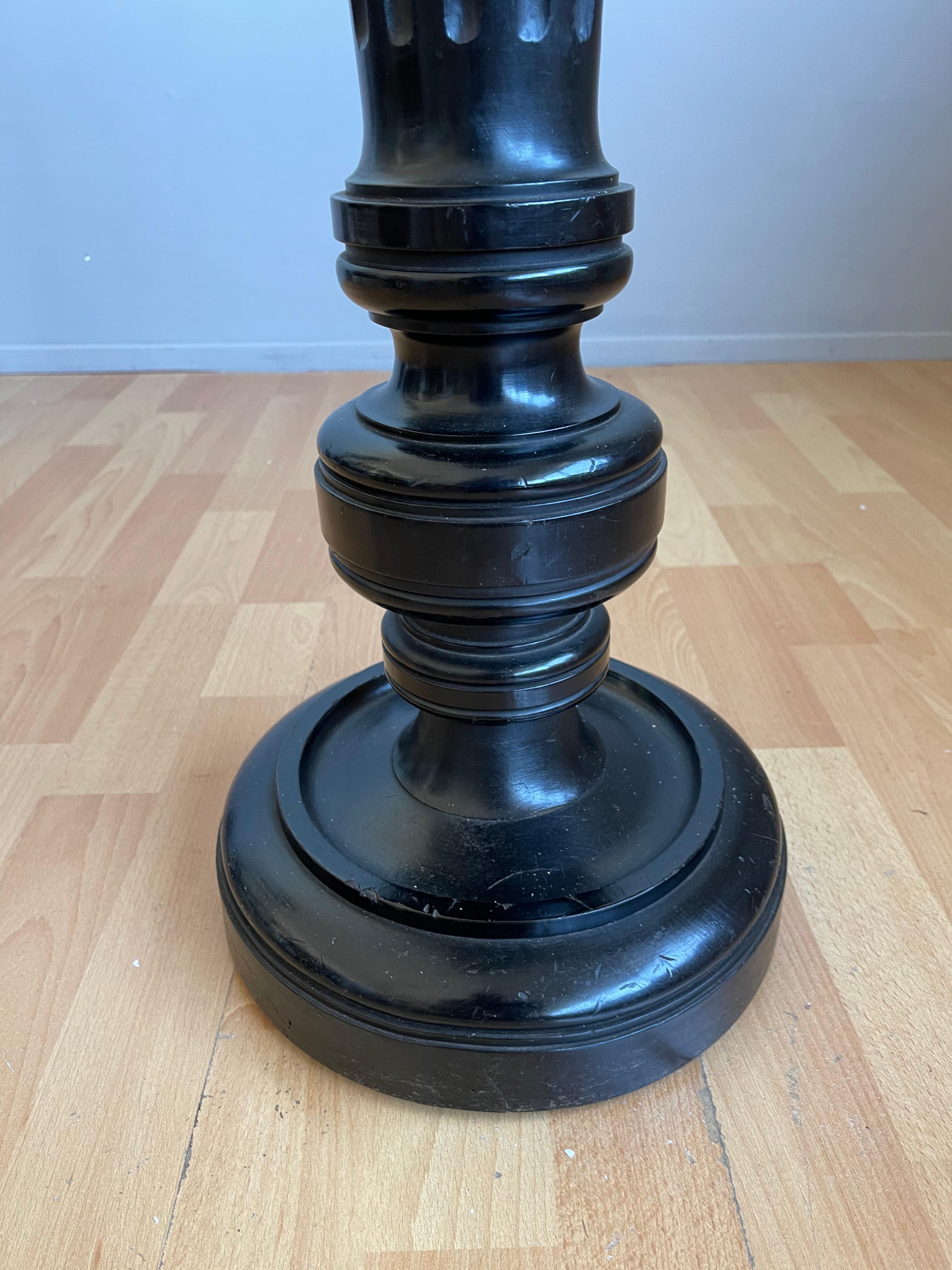 Stylish and Great Looking Antique, Ebonized Column Flower / Plant Pedestal Stand 1