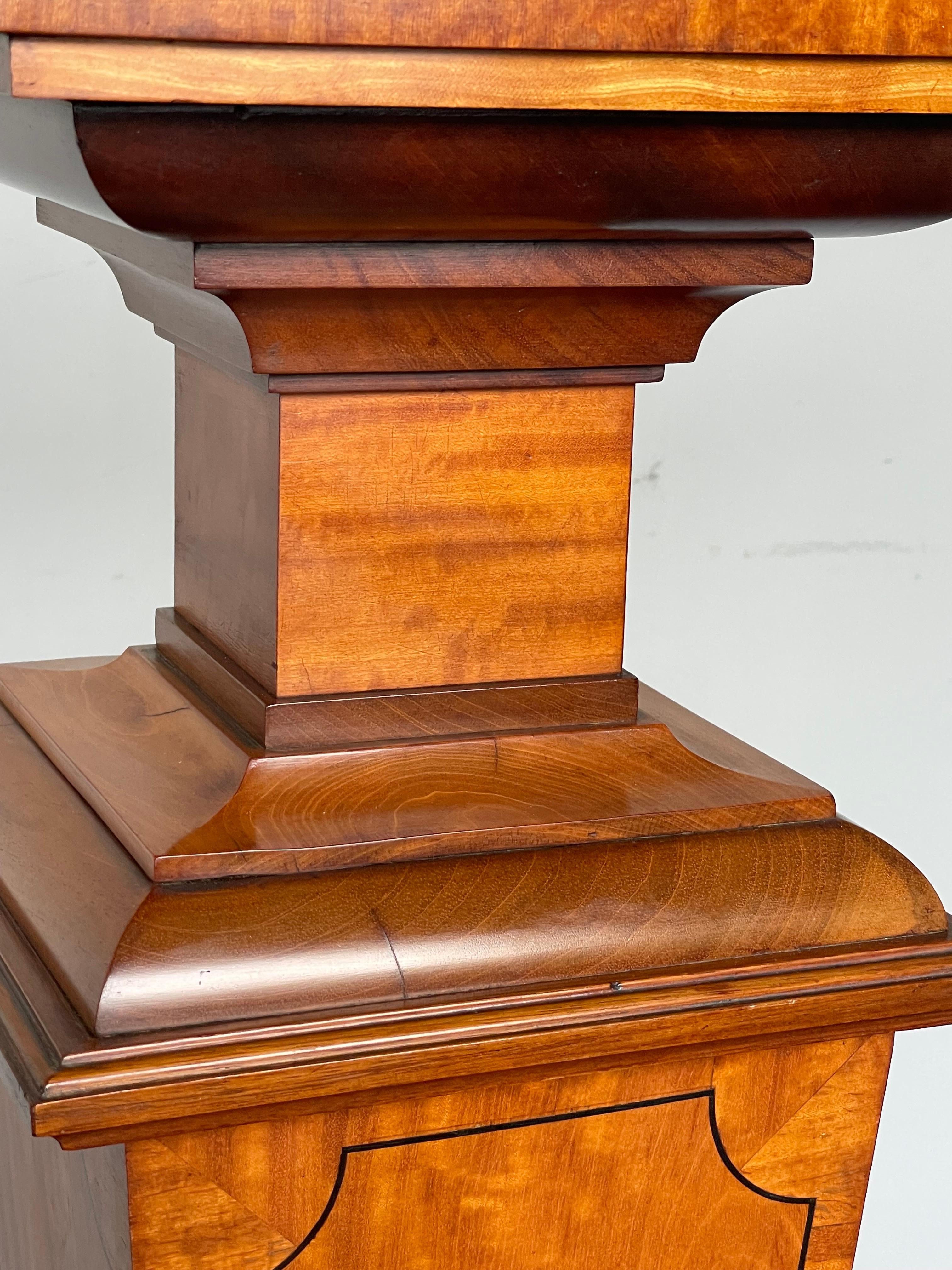 Stylish and Majestic Antique Satinwood & Teakwood Column Pedestal Stand ca. 1910 6