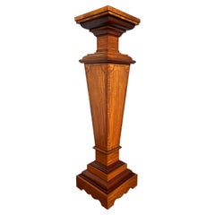 Stylish and Majestic Antique Satinwood & Teakwood Column Pedestal Stand ca. 1910