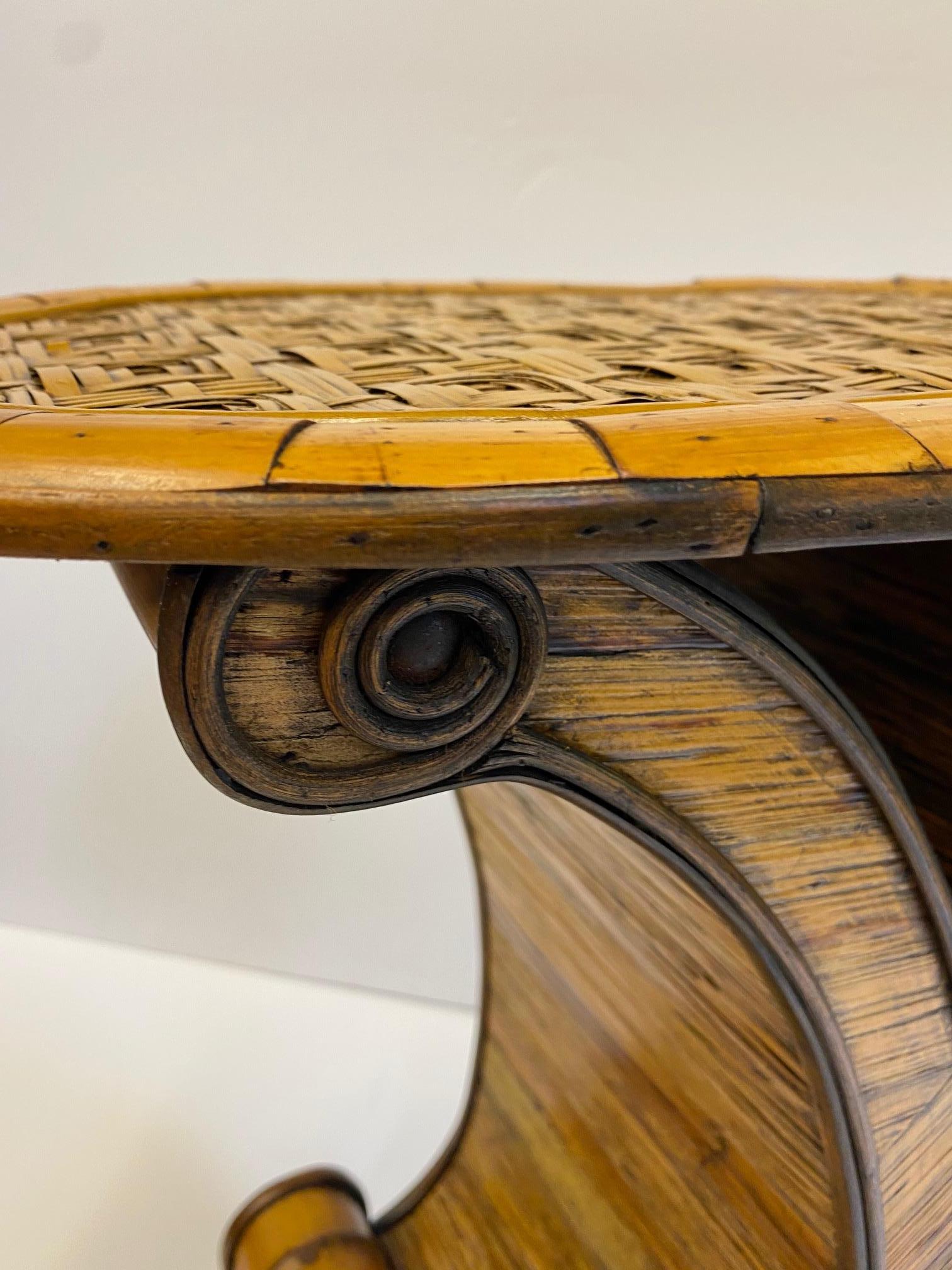 Stylish and Rare Form Rattan Martini or End Table 5