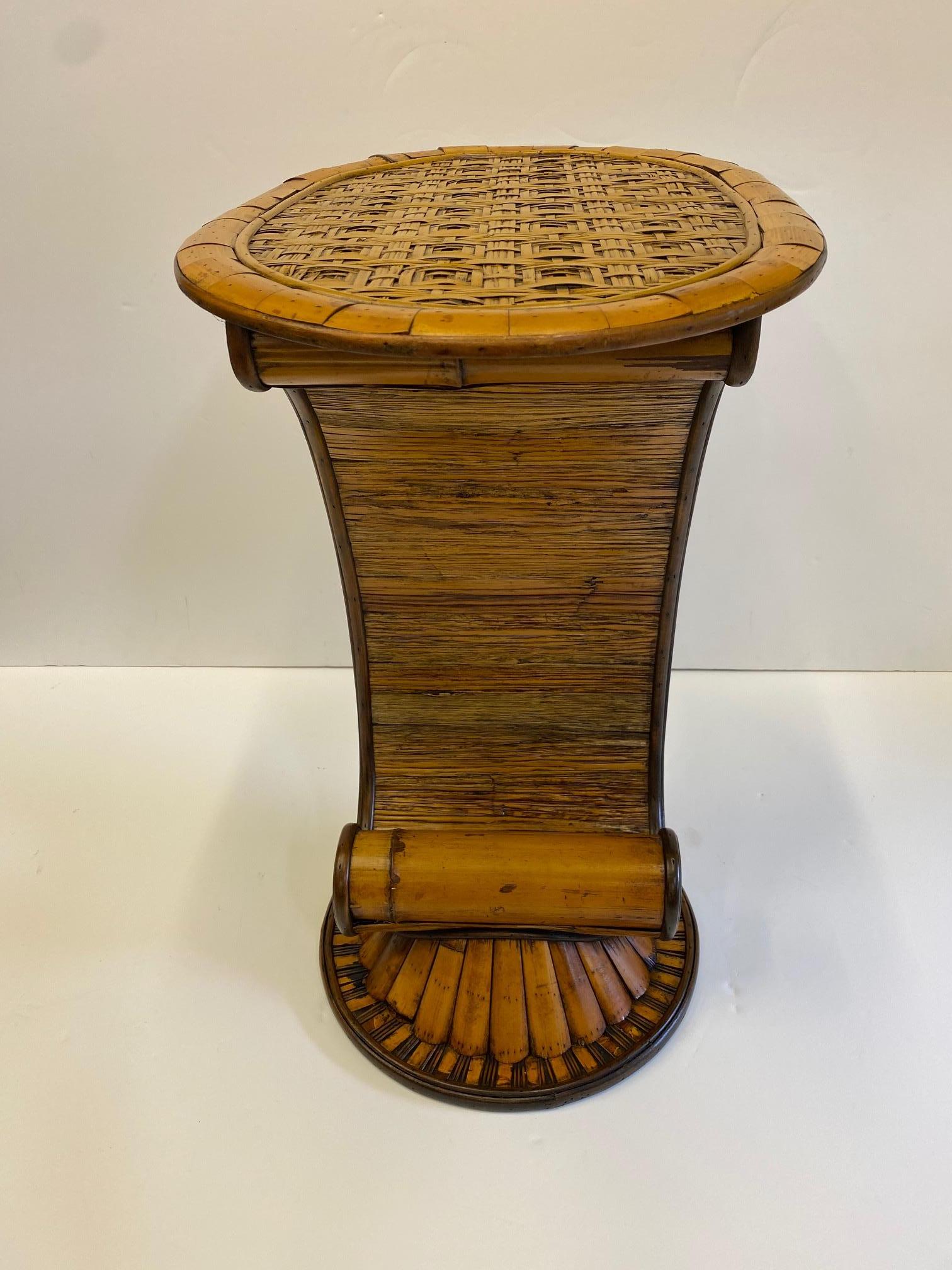 Stylish and Rare Form Rattan Martini or End Table 3