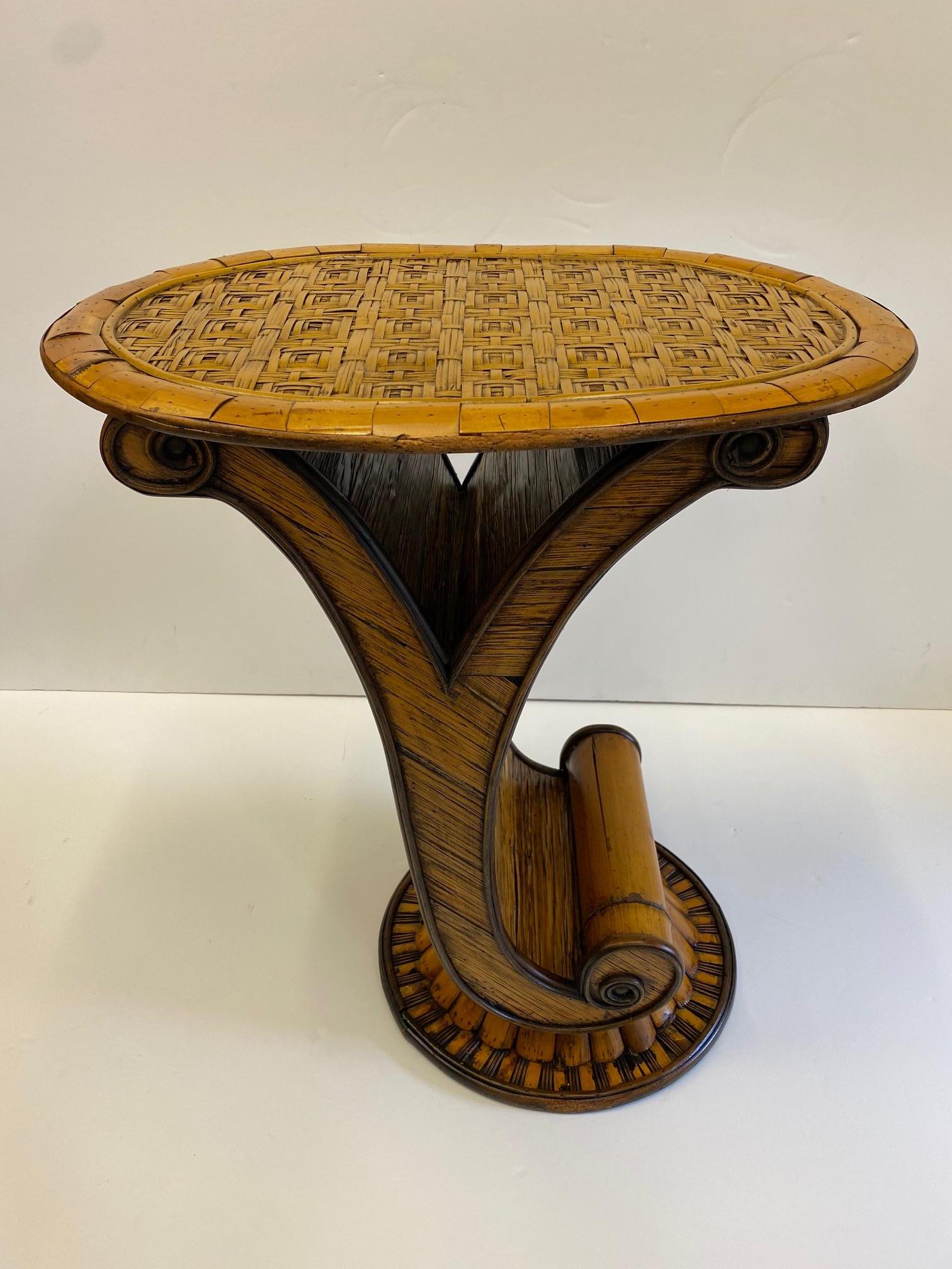 Stylish and Rare Form Rattan Martini or End Table 4
