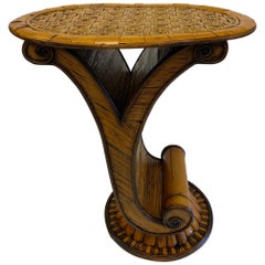 Stylish and Rare Form Rattan Martini or End Table