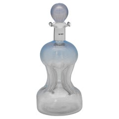 Carafe à décanter ancienne en verre et argent sterling fabriquée en 1896.