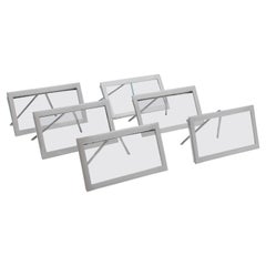 Stylish Antique Glass & Sterling Silver Set of 6 Place Card Holders, 1910