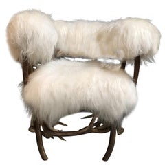 Stylish Antler Sheepskin Chair