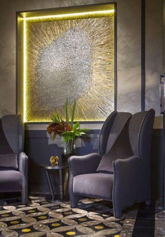 Stylish Armchair Frame Made of Solid Timber and  Wood Fabric Upholstered Feet