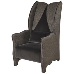 Stylish Armchair Frame Made of Solid Timber and  Wood Fabric Upholstered Feet