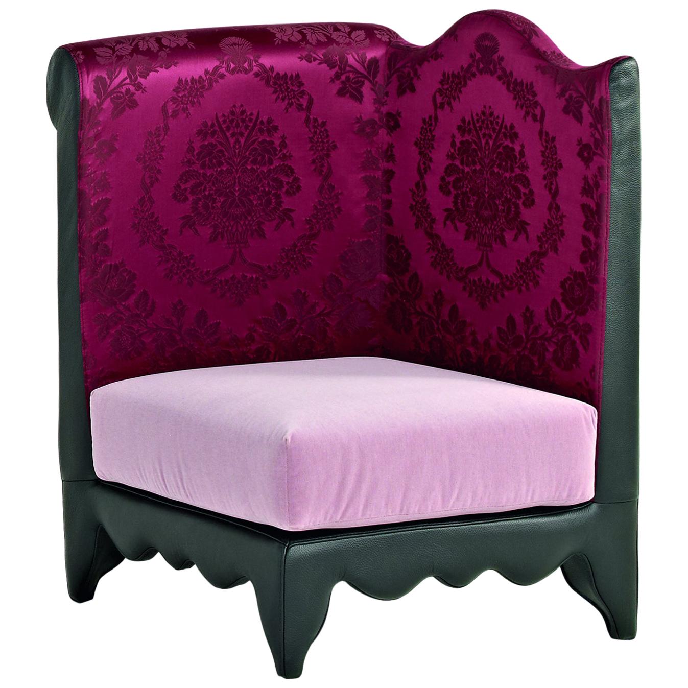 XXIe siècle et contemporain Fauteuil élégant avec structure en bois massif et cuir en tissu de bois en vente