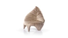 Cadre de fauteuil élégant en bois massif et acier imprimé en cuir