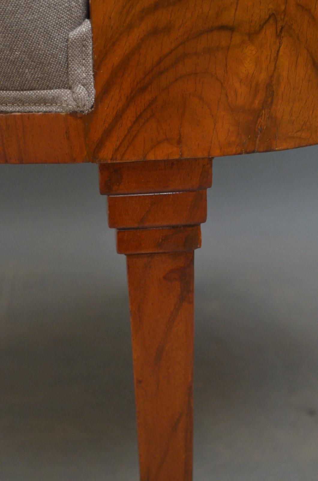 Mid-20th Century Stylish Art Deco Armchair in Walnut