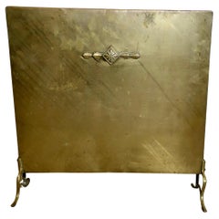 Stylish Art Deco Brass Fire Screen  This is a charming and minimalist screen