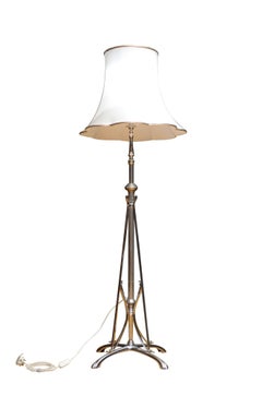 Art Deco Chrome Floor Lamp, Adjustable Height, England, c1920