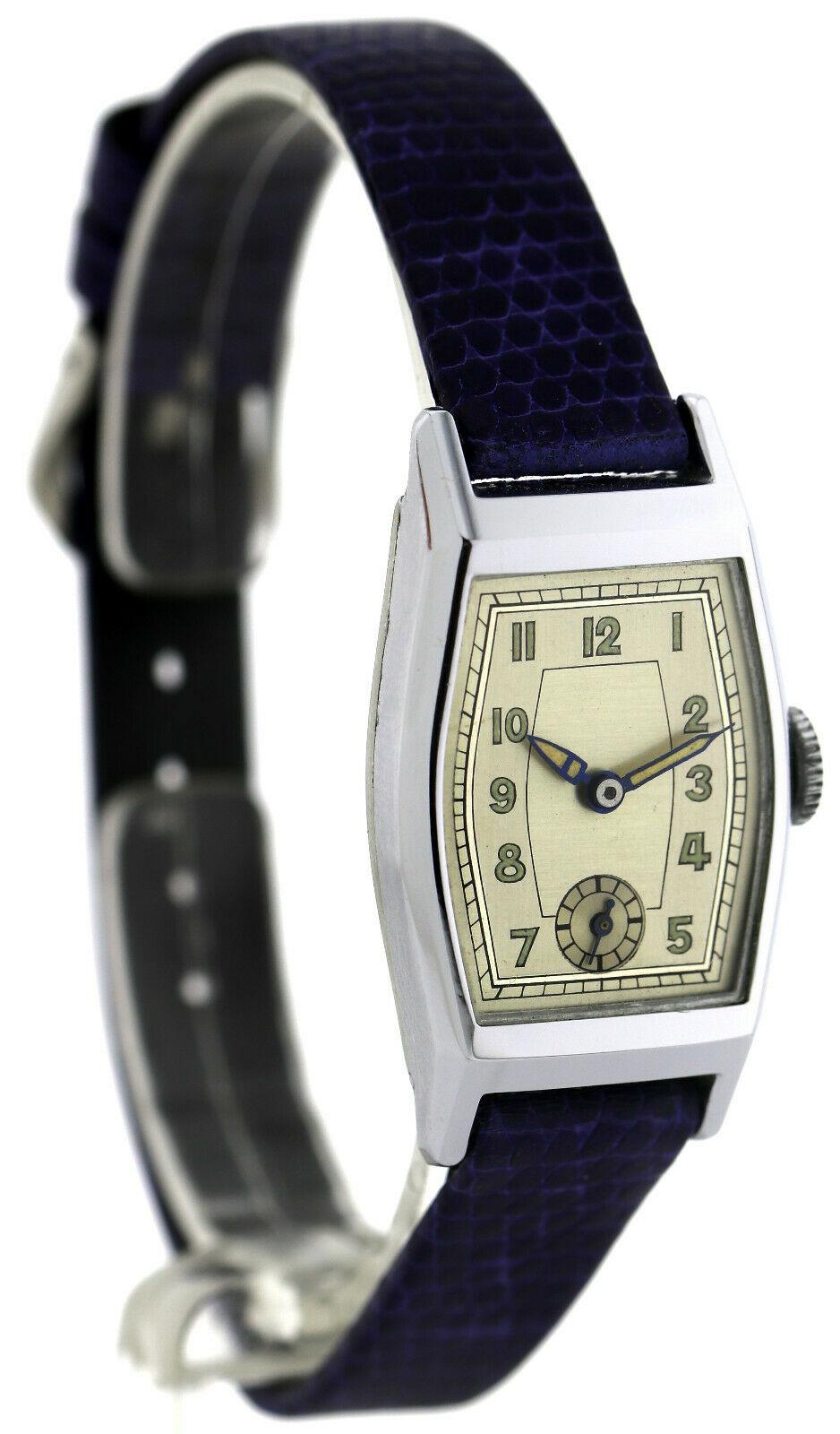 This is a very rare opportunity to acquire a perfect condition Art Deco Gents wrist watch which is what we call 'old new stock', that is to say it's of the period dating to the 1930's but has never been sold, marketed or worn, as you can imagine