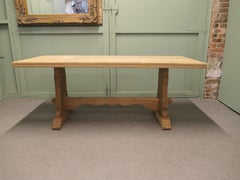 Stylish Art Deco Golden Oak Refectory Dining Table by Webber