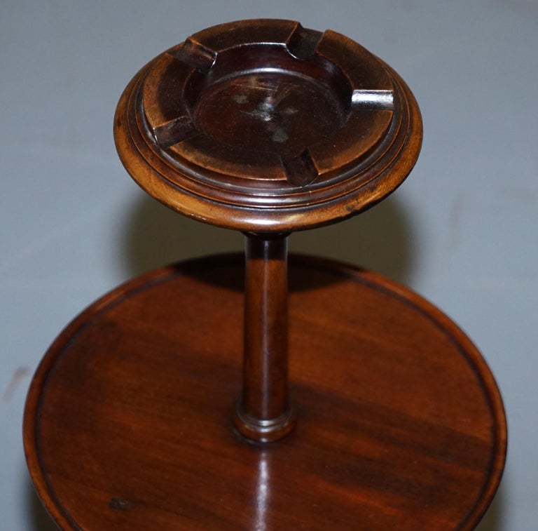 Stylish Art Deco Mahogany Two Tiered Smokers Side Table with Built in ...