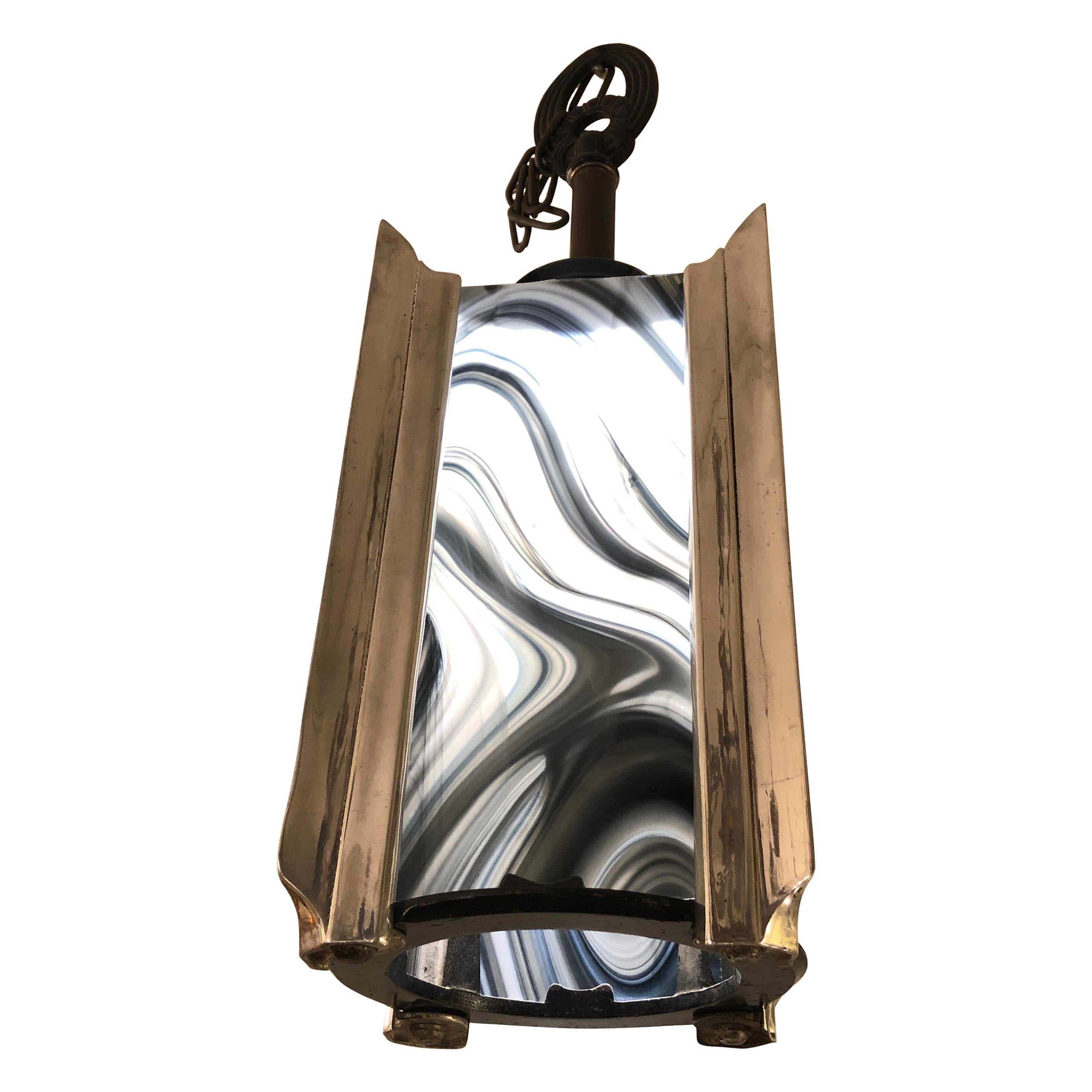 Stylish Art Deco Pendant Lantern Chandelier For Sale
