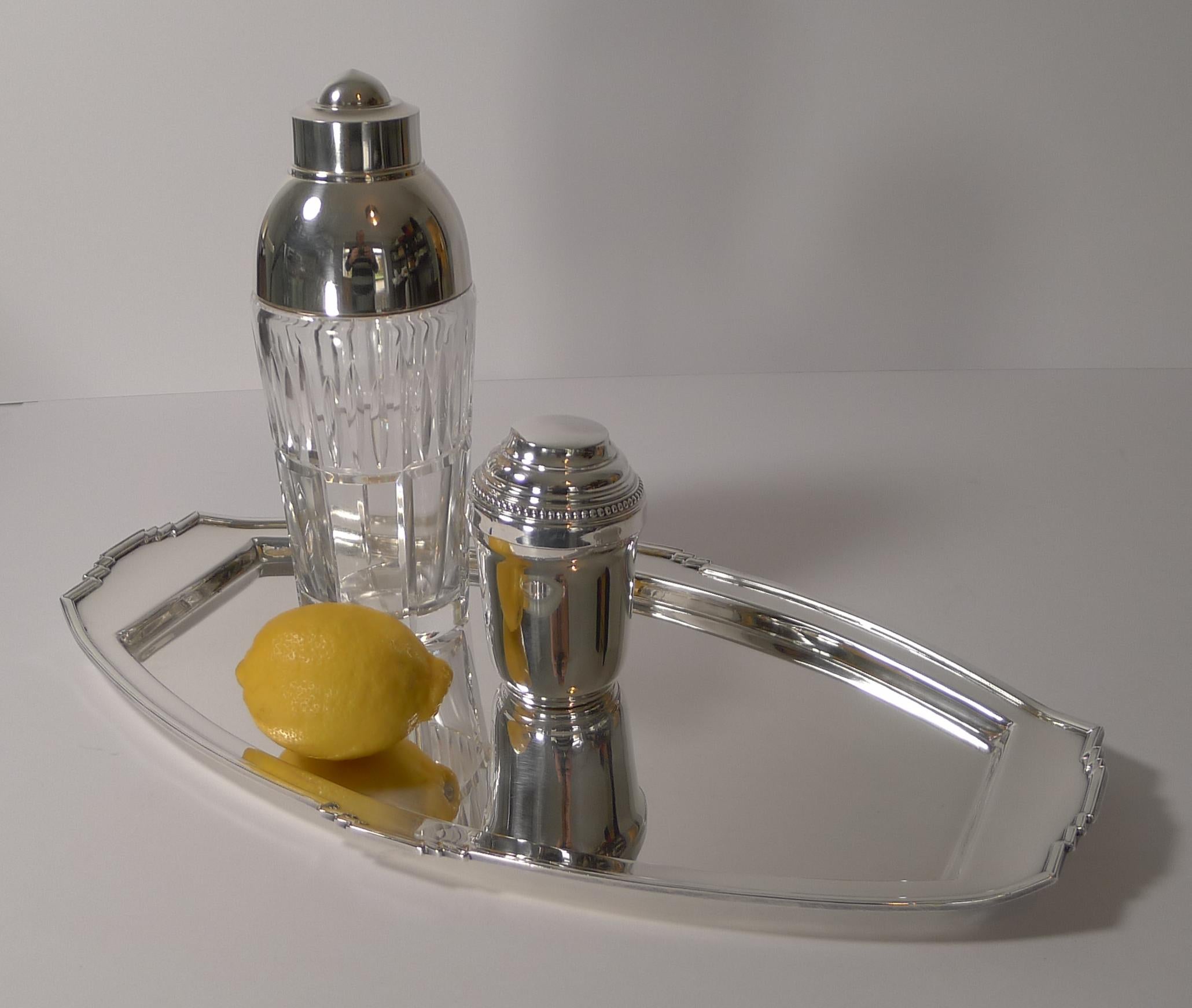 Stylish Art Deco Silver Plated Cocktail Tray, Reg. No. for 1933 5