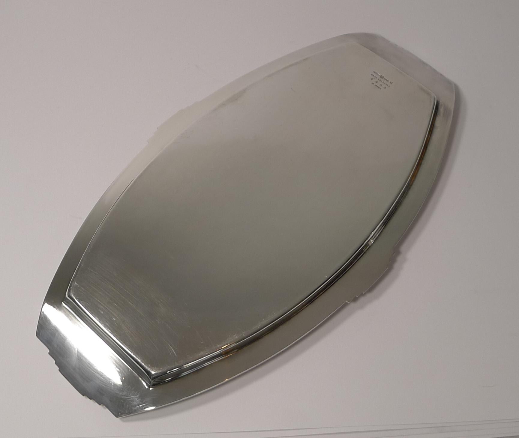 Stylish Art Deco Silver Plated Cocktail Tray, Reg. No. for 1933 4