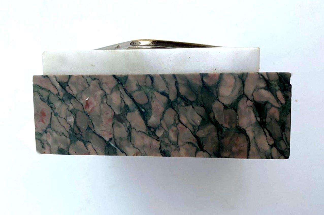 Stylish Art Deco Small Marble & Chrome Clock With Alarm By DEP, French, C1930 For Sale 4