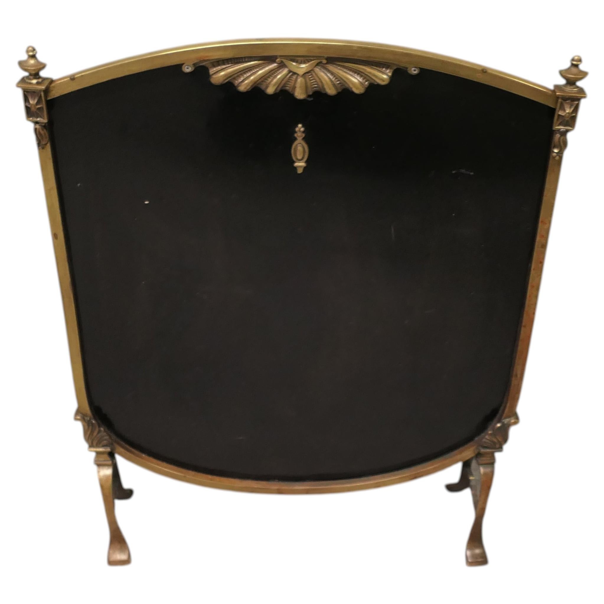 Stylish Art Deco Style Brass and Black Fire Screen This is a charming screen