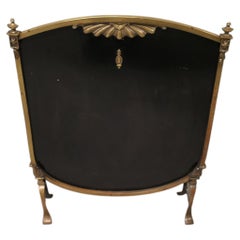Stylish Art Deco Style Brass and Black Fire Screen This is a charming screen