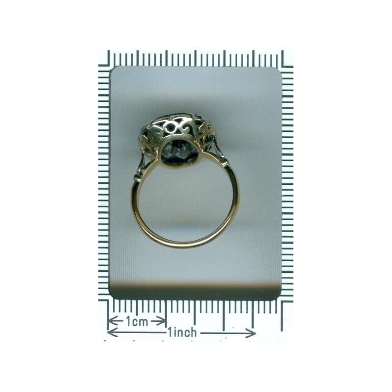 Stylish Art Deco Style Diamond and Natural Sapphire Engagement Ring For Sale 6