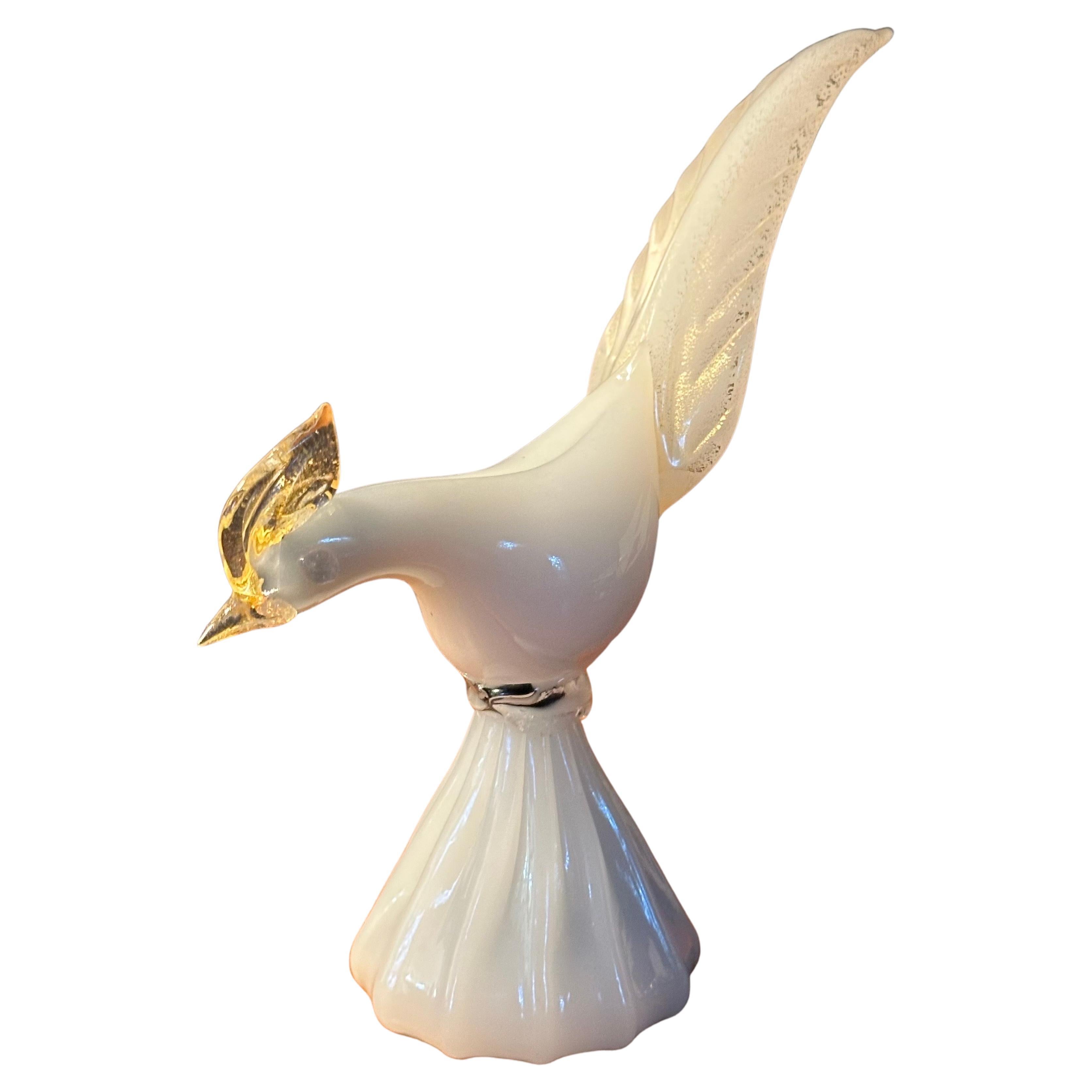 Stylish Art Glass Bird Sculpture by Murano Glass For Sale