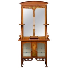 Stylish Art Nouveau Cabinet with Mirror