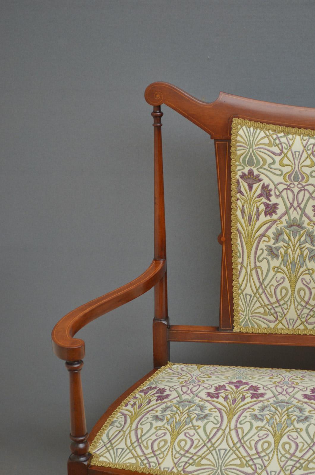 Stilvolles Mahagoni-Sofa im Jugendstil:: Sofa (Art nouveau)