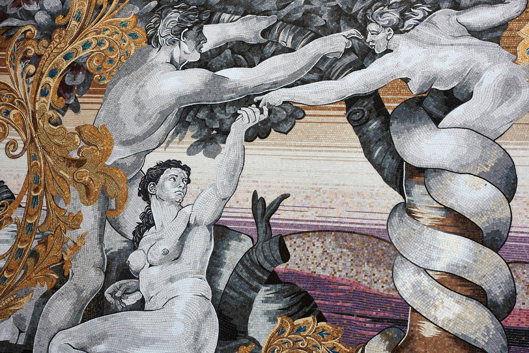 Moderno Elegante mosaico artistico fatto a mano  Foglia d'oro personalizzabile in vendita