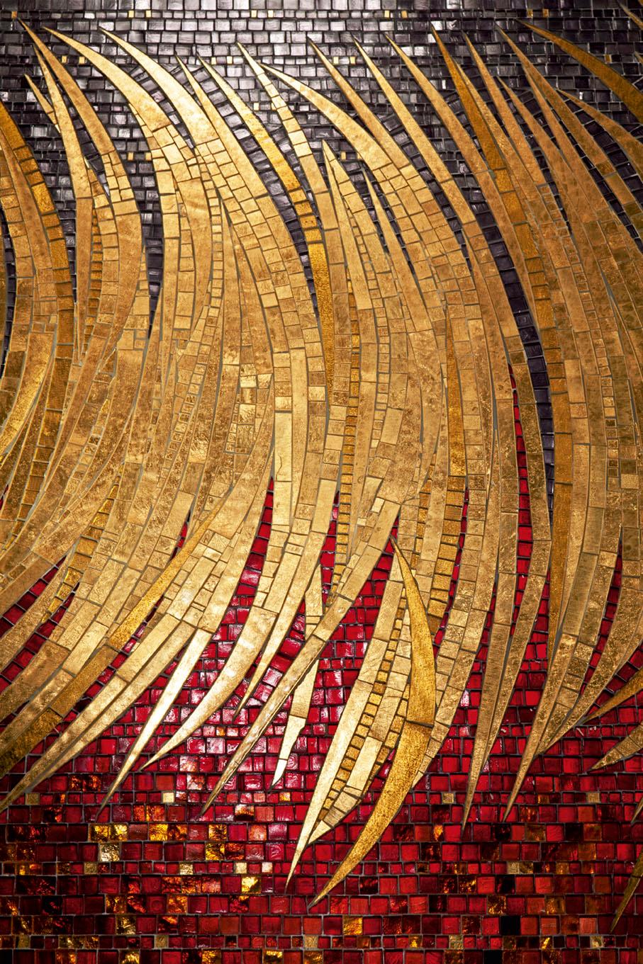 Modern Stylish Artistic Mosaic Handmade  Gold Leaf Customizable For Sale