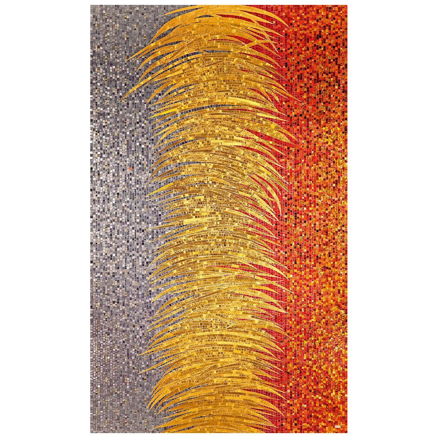 Stilvoller, künstlerischer Mosaik, handgefertigt  Blattgold Anpassbar
