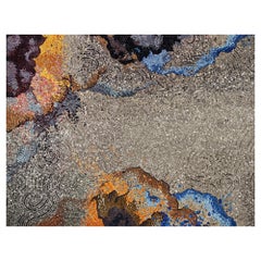 Elegante Mosaico Artístico Hecho a Mano de Pan de Oro y Platino