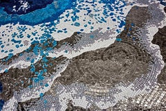 Stylish Artistic Mosaic Handmade  Platinum Leaf