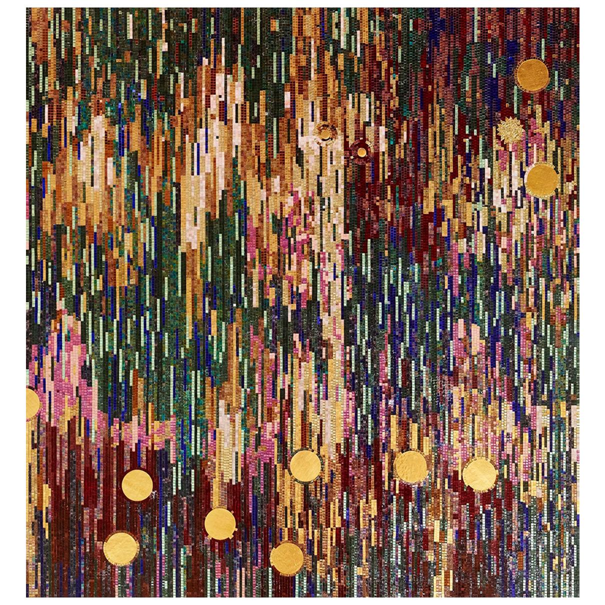 Stilvolles künstlerisches Mosaik Handgemachtes Blattgold Anpassbar im Angebot