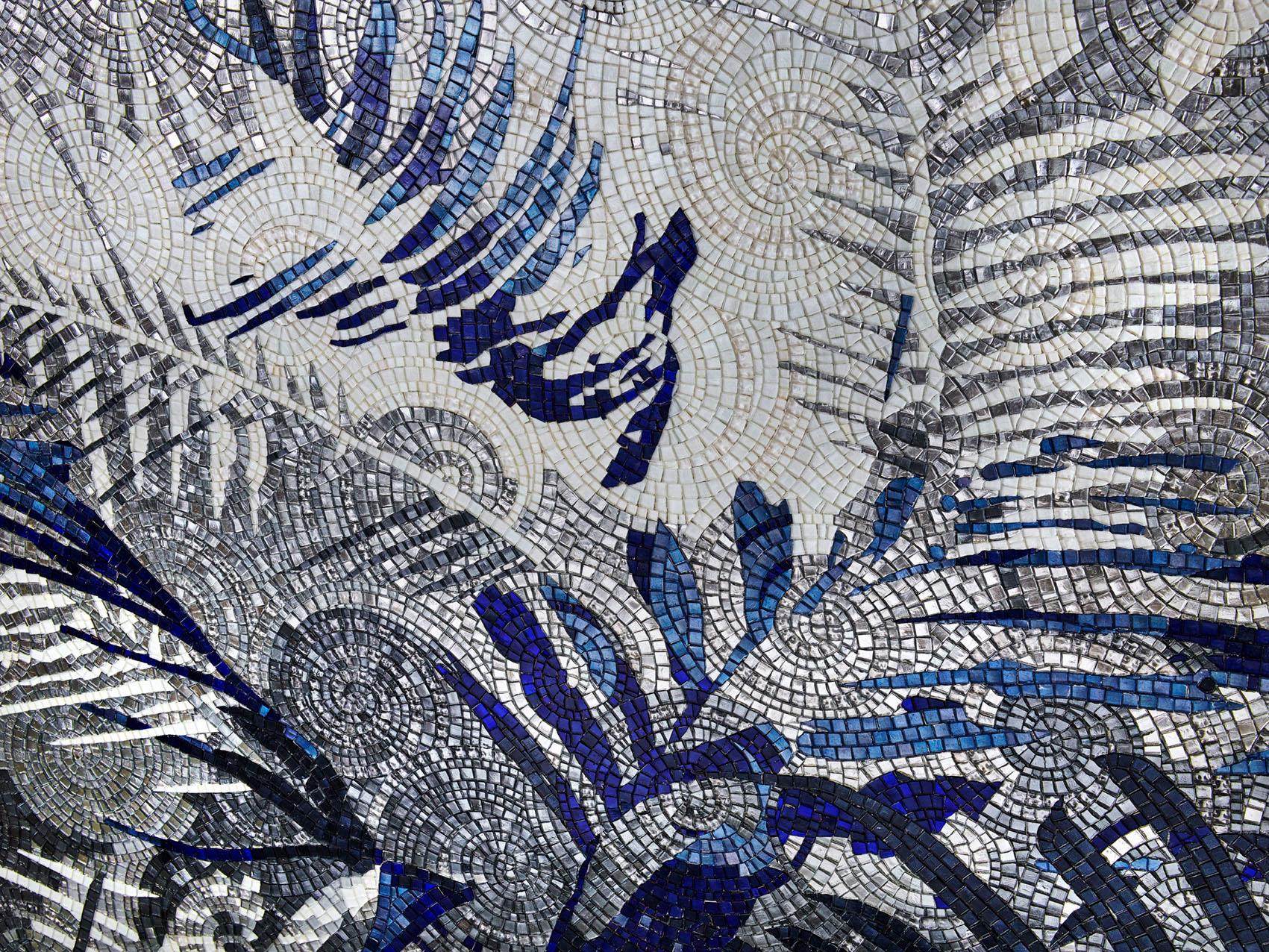 italien Stylish Artistic Mosaic Handmade Platinum Leaf Personnalisable en vente