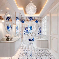 Stylish Artistic Mosaic Handmade Platinum Leaf