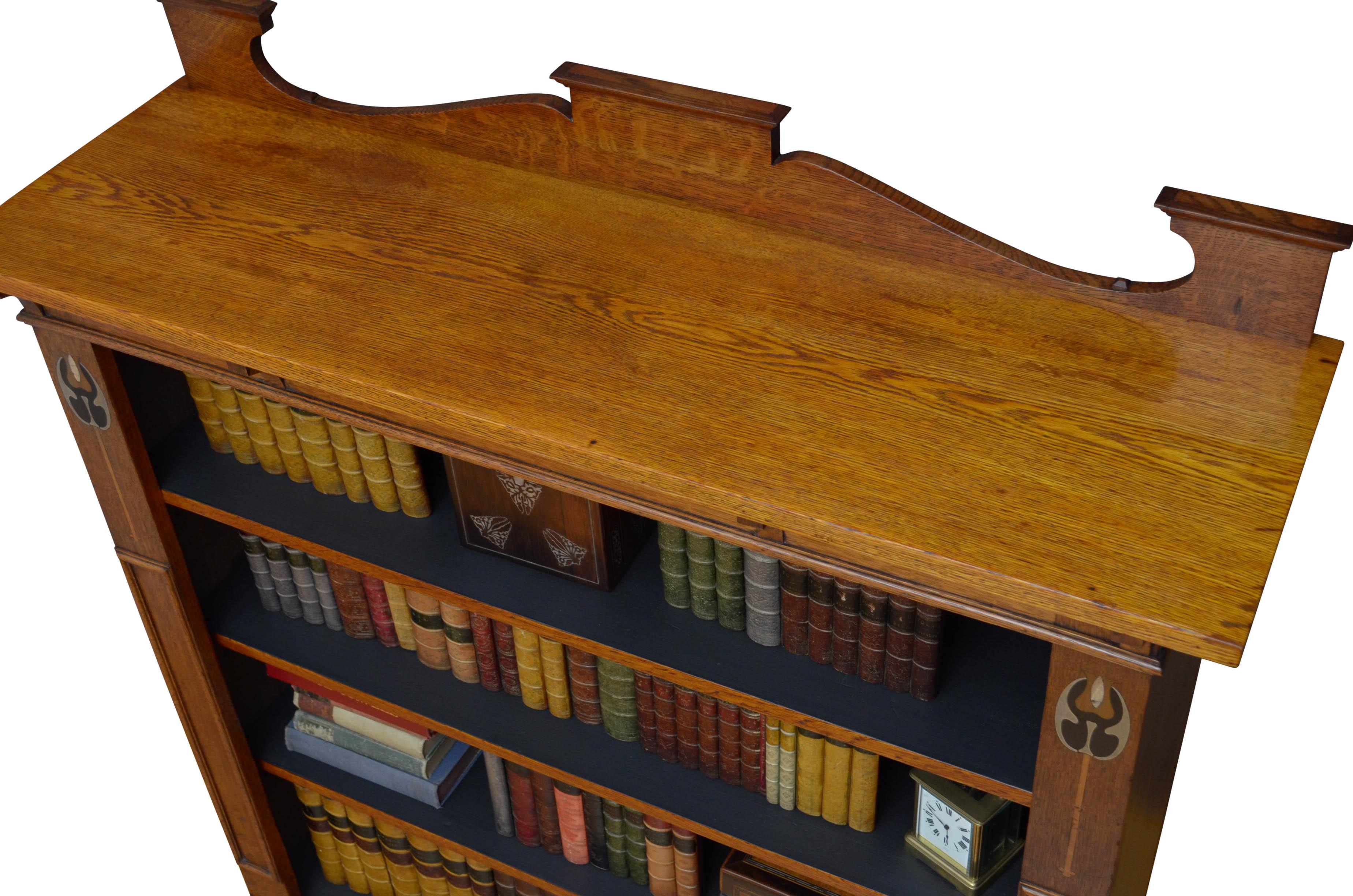 Arts and Crafts Stylish Arts & Crafts Open Bookcase in Solid Oak