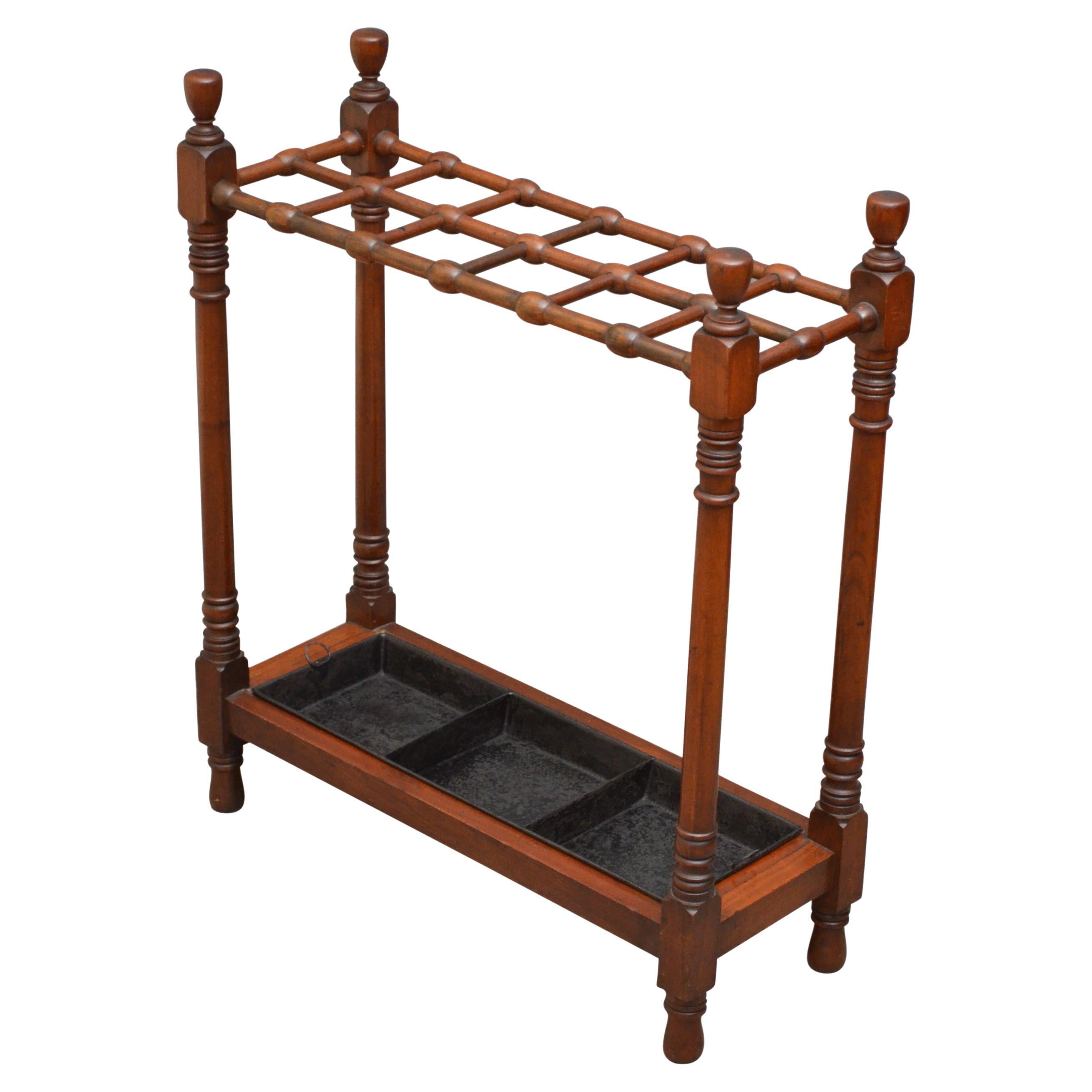 Stylish Arts and Crafts Umbrella Stand in Mahogany For Sale
