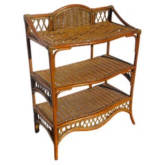 Stylish Bamboo and Rattan 3 Tier Etagere Stand