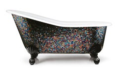 Cheminée élégante décorée à la main avec une mosaïque artistique personnalisable