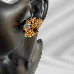 Stylish Beautiful Vintage Multi Color Austria Clip on Earrings