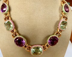 Stylish Big Bold Statement Necklace with Various Colored Stones
