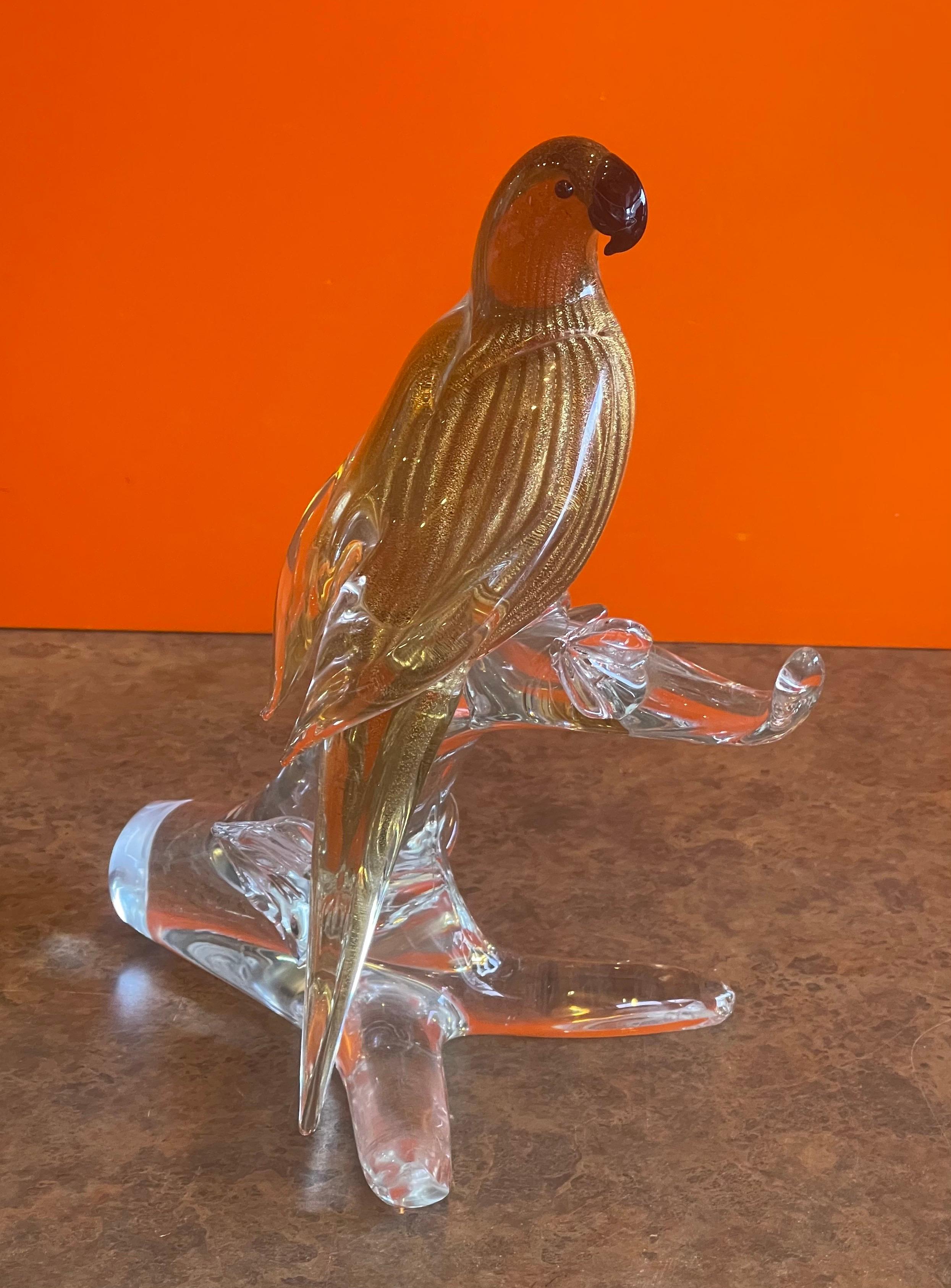 Stylish Bird / Parrot on Branch Art Glass Sculpture by Murano Glass 4
