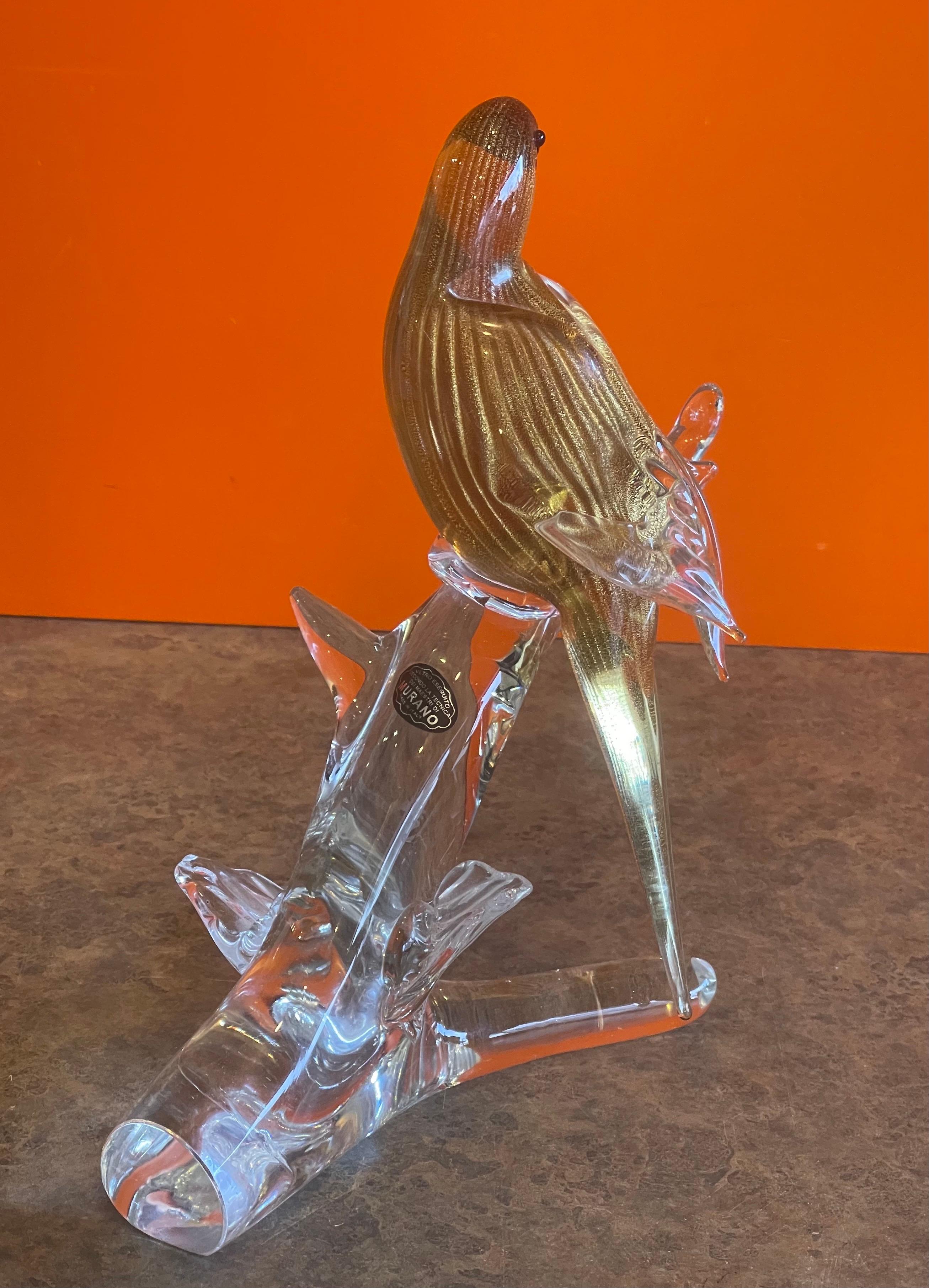 murano parrot art glass