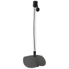 Elegante Lámpara Colgante Ajustable de Contrapeso de Metal Negro, Años 70, Alemania Elegante Lámpara Colgante Ajustable de Contrapeso de Metal Negro, Años 70, Alemania
